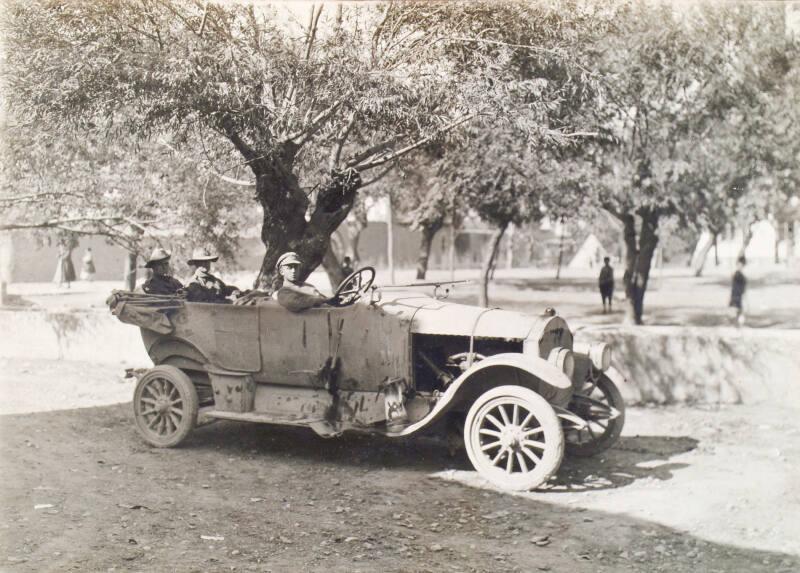 Lieutenant Dinning Sitting Behind his Driver (Photograph Album Belonging to James McBey)