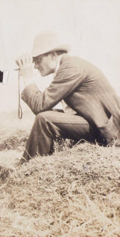 James McBey with Binoculars (Photograph Album Belonging to James McBey)