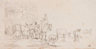 Woman On Horseback Talking To Rustic