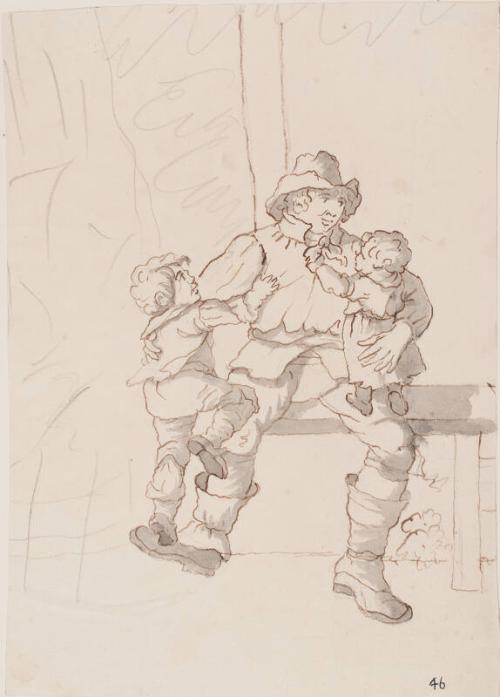 Rustic Seated With Children
