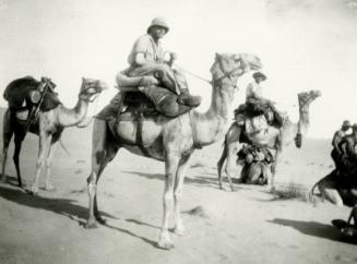 James McBey on a camel in Palestine (Photographs of James McBey)