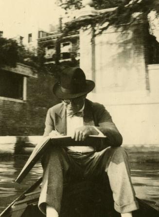 James McBey sketching in Venice (Photographs of James McBey)