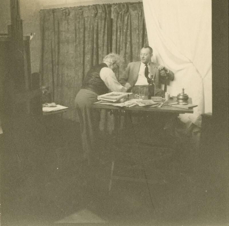 James McBey with Paul Holm in 11 Macdougal Alley (Photographs of James McBey)