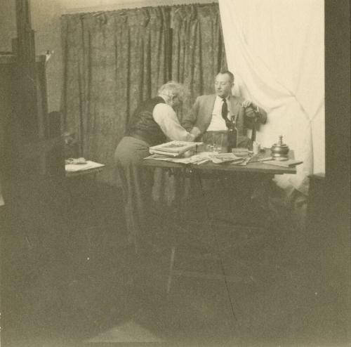 James McBey with Paul Holm in 11 Macdougal Alley (Photographs of James McBey)