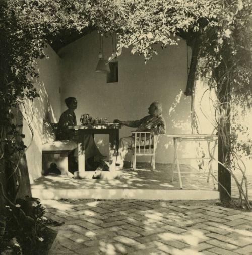 James and Marguerite McBey Eating Breakfast on the Terrace (Photographs of James McBey)