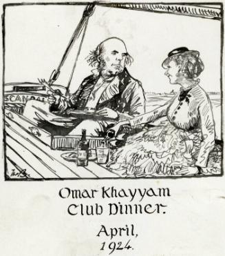 Menu Card, Portfolio of Menu Cards and Letters Relating to the Khayyam Club
