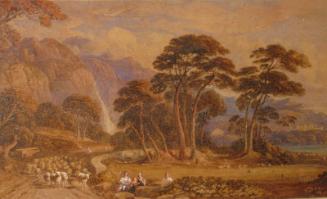 Romantic Landscape with Sheep and Figures