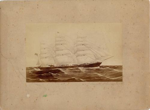 Black and white photograph showing Sailing Ship SAMUEL PLIMSOLL