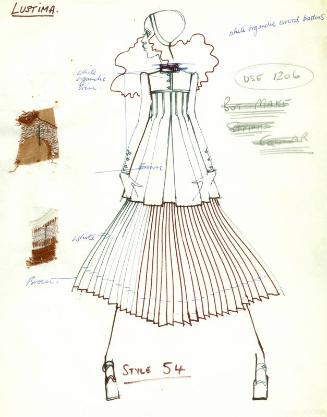 Drawing of Jacket and Skirt for Swiss Guild of Embroiderers
