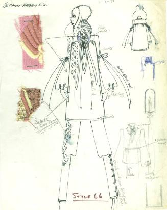 Drawing of Suit for the Swiss Guild of Embroiderers