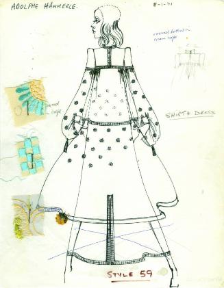 Drawing of Dress for the Guild of Swiss Embroiderers