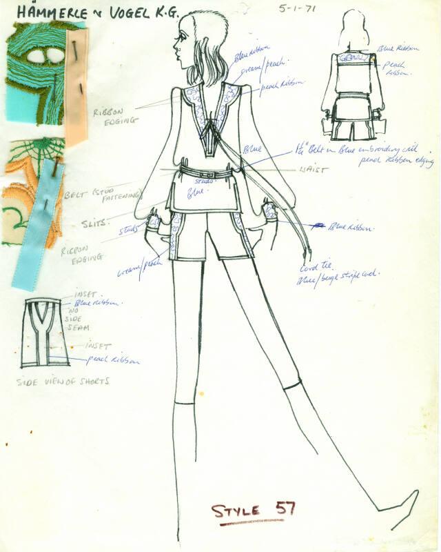 Drawing of Dress for the Guild of Swiss Embroiderers