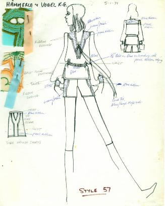 Drawing of Dress for the Guild of Swiss Embroiderers