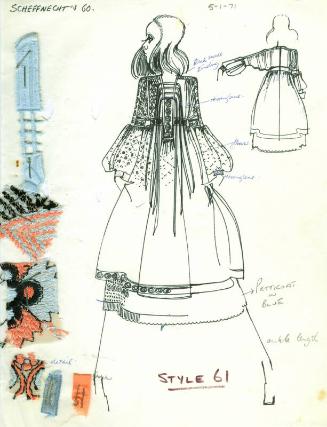 Drawing of Dress for the Swiss Guild of Embroiderers