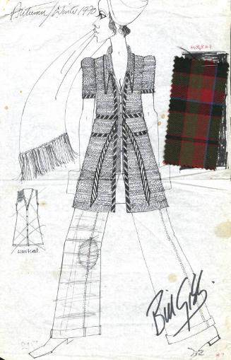 Drawing of Jacket, Waistcoat and Trousers for Autumn/Winter Collection