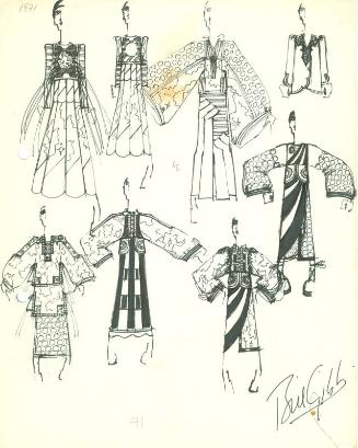 Multidrawing of Dresses, Tops and Skirts