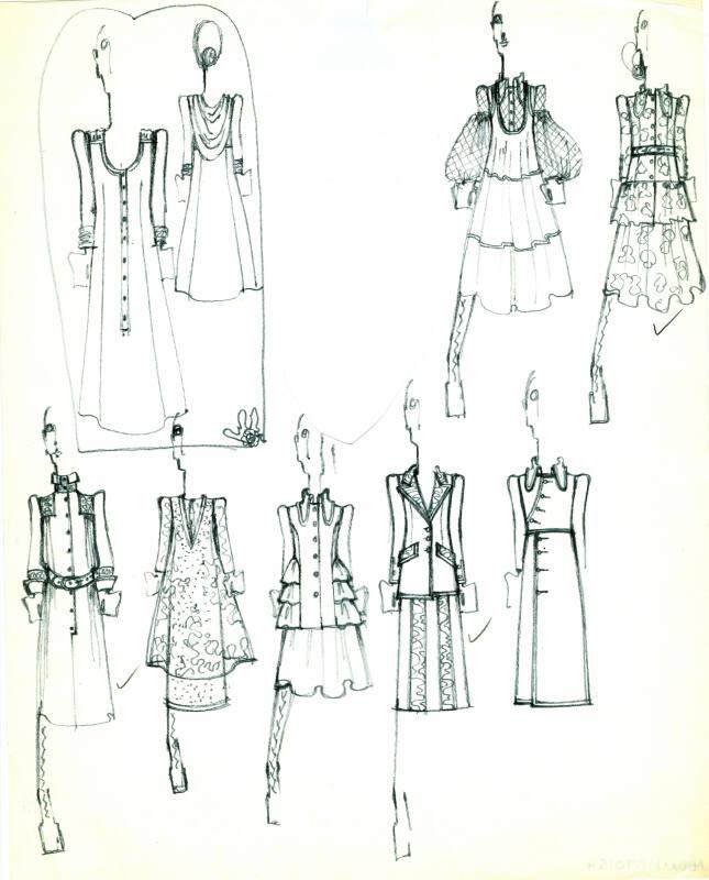 Multidrawing of Dresses, Tops and Skirts