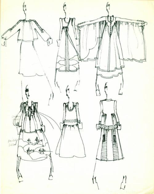 Multidrawing of Dresses, Tops and Skirts