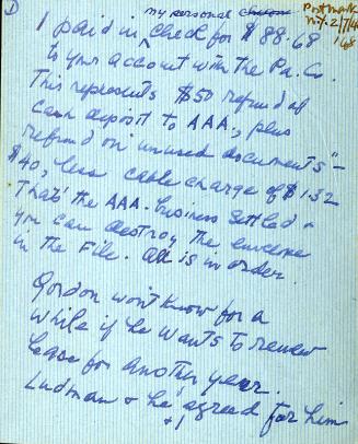 Correspondence from Marguerite McBey to James McBey