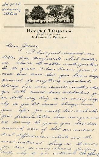 Correspondence from Dr. H.H. Kynett to James McBey