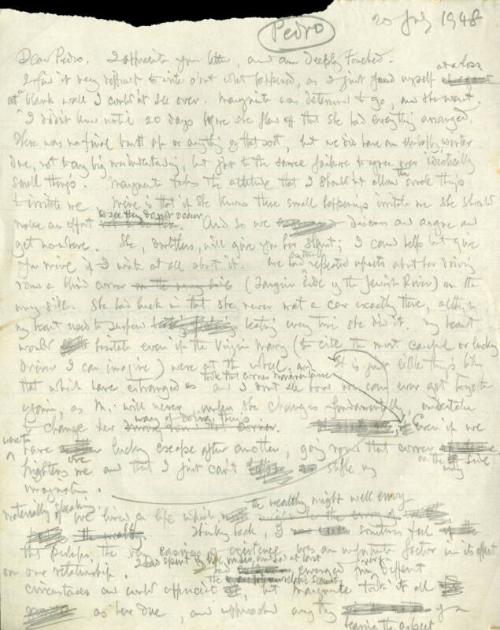 Correspondence from James McBey to "Pedro"