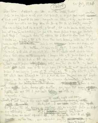 Correspondence from James McBey to "Pedro"