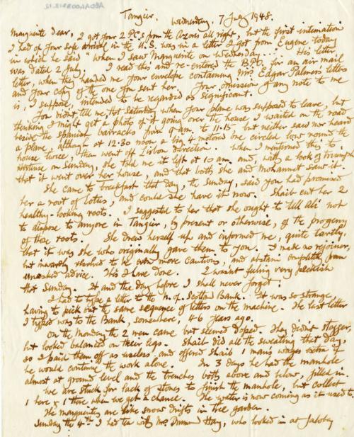 Correspondence from James McBey to Marguerite McBey