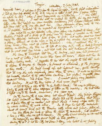 Correspondence from James McBey to Marguerite McBey