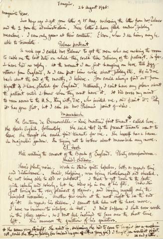 Correspondence from James McBey to Marguerite McBey