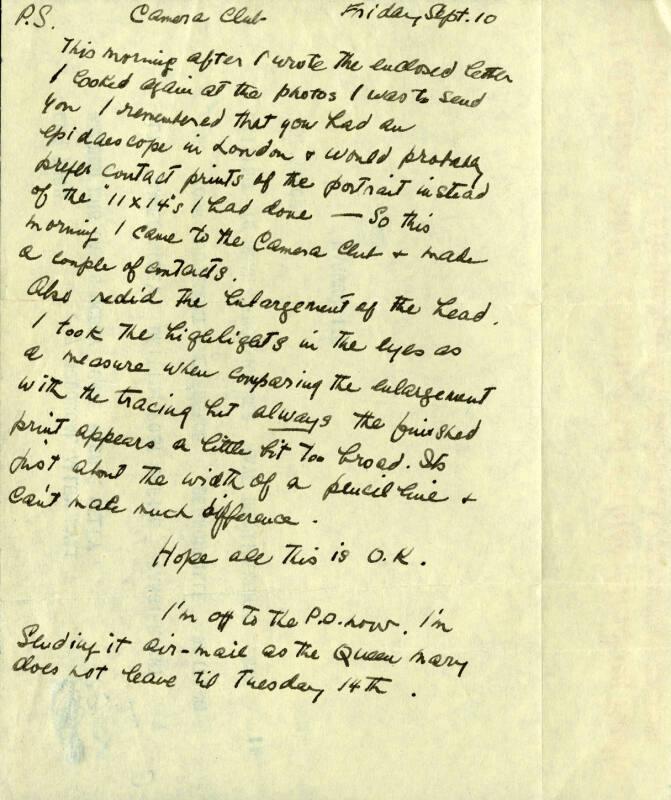 Correspondence from Marguerite McBey to James McBey