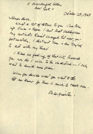 Correspondence from Marguerite McBey to James McBey