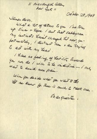 Correspondence from Marguerite McBey to James McBey