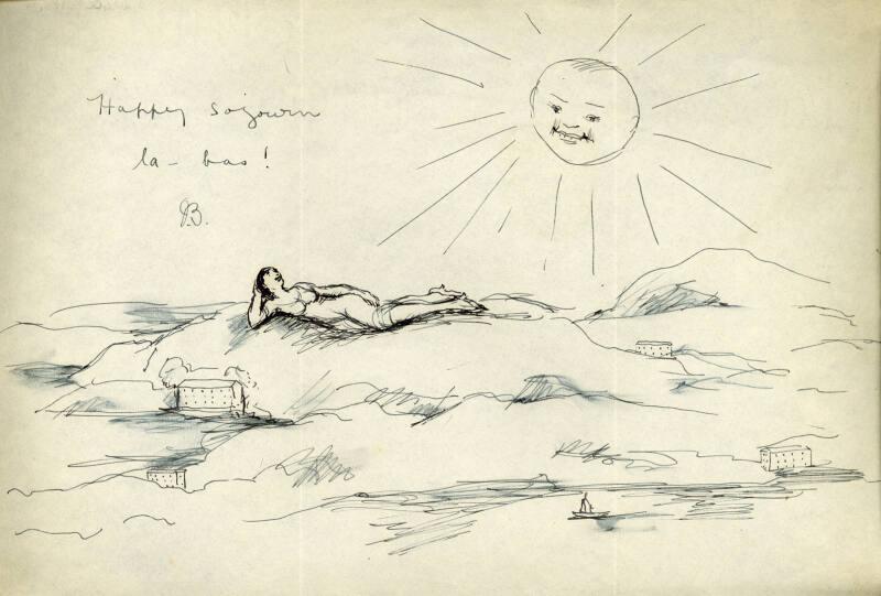 An Original Sketch from James McBey to Marguerite Loeb (later McBey)