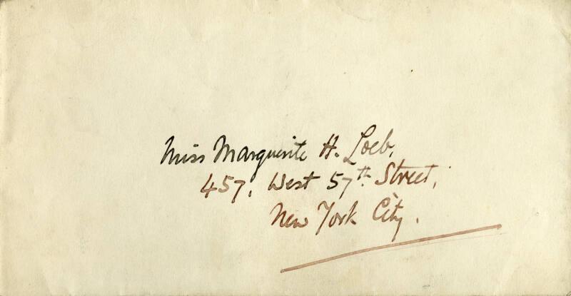 Correspondence from James McBey to Marguerite Loeb (later McBey)