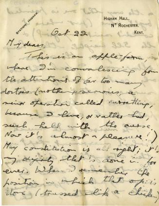 Letter from Billy Turner to James McBey (Letters and Memorabilia Belonging to James McBey)