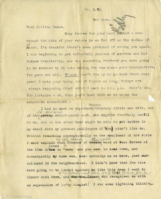 Letter from Billy Turner to James McBey (Letters and Memorabilia Belonging to James McBey)