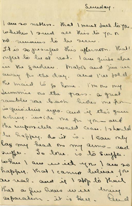 Letter from "Maisee" to James McBey (Letters and Memorabilia Belonging to James McBey)