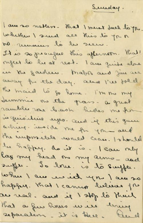 Letter from "Maisee" to James McBey (Letters and Memorabilia Belonging to James McBey)