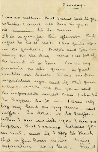 Letter from "Maisee" to James McBey (Letters and Memorabilia Belonging to James McBey)