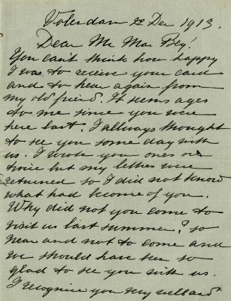 Letter from Alida Spaander to James McBey (Letters and Memorabilia Belonging to James McBey)