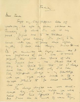 Letter from Gladys Forrest to James McBey (Letters and Memorabilia Belonging to James McBey)