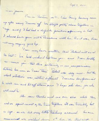 Letter from Anna Lee Smyth to James McBey (Letters and Memorabilia Belonging to James McBey)