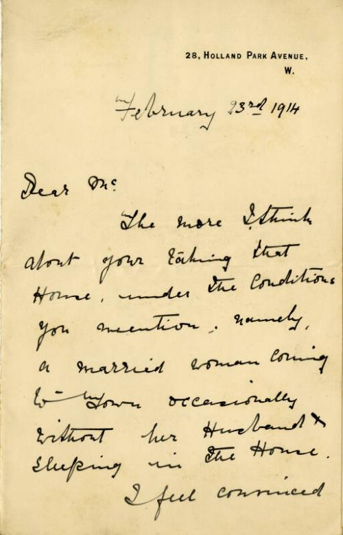 Letter from Louise Inglis to James McBey (Letters and Memorabilia Belonging to James McBey)