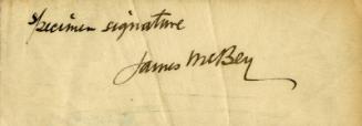 Specimen Signature (Legal Documents Belonging to James McBey)