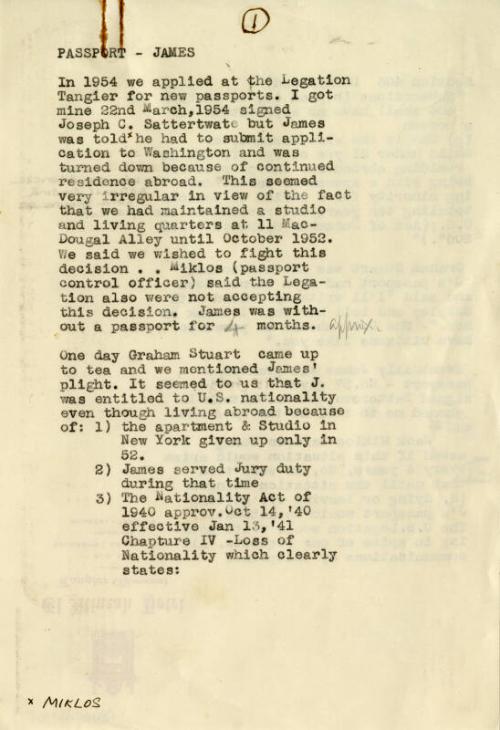 Passport - James McBey  (Legal Documents Belonging to James McBey)