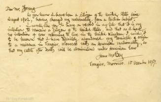 Letter from James McBey to Mr. Young (Legal Documents Belonging to James McBey)