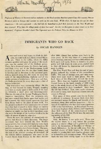 Immigrants Who Go Back (Legal Documents Belonging to James McBey)