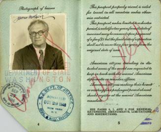 American Passport No. 44498 (Legal Documents Belonging to James McBey)