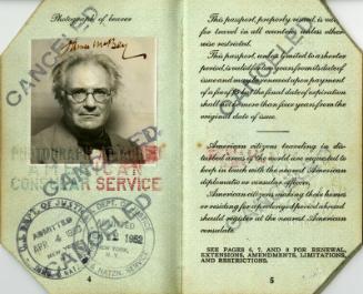 American Passport No.42 (Legal Documents Belonging to James McBey)
