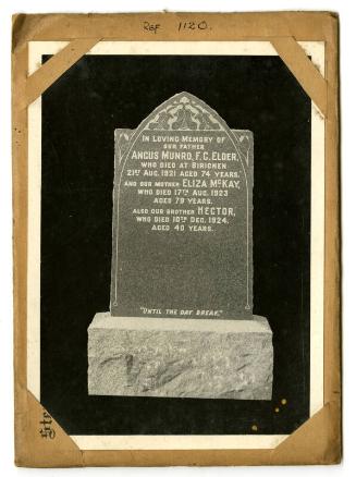 Photograph of Memorial Stone, Design No. 1120